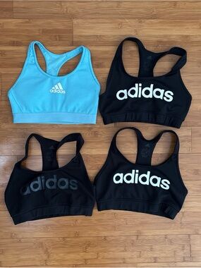 adidas Racerback Sports Bra Set – Black & Light Blue